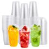 FOCUSLINE 200 PACK 16oz Clear Plastic Cups with Lids, Disposable Cold Drinking Cups, 16 Ounce Large Clear Cup with Dome Lids with Holes for Smoothie, Milkshake, Bubble Tea, Parfait view 1