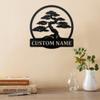 RBPCAAR Custom Name Sign Personalized Bonsai Tree Metal Wall Decor Bonsai Tree Metal Wall Art Bonsai Tree Metal Sign view 2