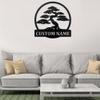RBPCAAR Custom Name Sign Personalized Bonsai Tree Metal Wall Decor Bonsai Tree Metal Wall Art Bonsai Tree Metal Sign view 3