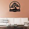 RBPCAAR Custom Name Sign Personalized Bonsai Tree Metal Wall Decor Bonsai Tree Metal Wall Art Bonsai Tree Metal Sign view 4