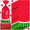 100 Pieces Watermelon Treat Bags Cellophane Candy Plastic Bags Bulk Melon Goodie Treat Wrap with 200 Pieces Twist Ties for Summer Fruit Birthday Party Gift Baby Shower Supplies Favors Merchandise view 1