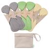 wegreeco 6 Pcs Reusable Menstrual Pads, Ultra Absorbent Cloth Pads for Heavy Flow, Sanitary for Teens,Women, Nonslip, Inner Mustard Yellow, Grey, Beige, Rose Gold Outer, XL view 1