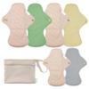 wegreeco 6 Pcs Reusable Menstrual Pads, Ultra Absorbent Cloth Pads for Heavy Flow, Sanitary for Teens,Women, Nonslip, Inner Mustard Yellow, Grey, Beige, Rose Gold Outer, XL view 2