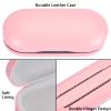 Muf 2 in 1 Contact Lens Case and Glasses Case, Double Sided Design with Mirror, Portable Travel Kit with Tweezer, Remover and Solution Bottle, Pink view 3