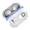 Muf 2 in 1 Contact Lens Case and Glasses Case, Double Sided Design with Mirror, Portable Travel Kit with Tweezer, Remover and Solution Bottle, Blue Plaid view 1