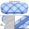 Muf 2 in 1 Contact Lens Case and Glasses Case, Double Sided Design with Mirror, Portable Travel Kit with Tweezer, Remover and Solution Bottle, Blue Plaid view 3