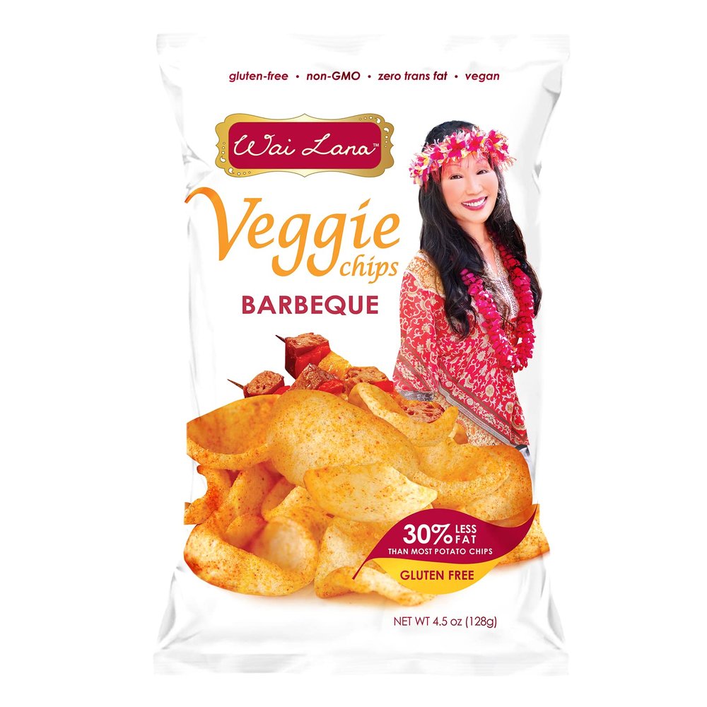 Barbeque Veggie Chips (5 Pack of 4.5 Ounce Individual Bags) - Gluten Free, Non-GMO, Vegan, Zero Trans Fats Wai Lana