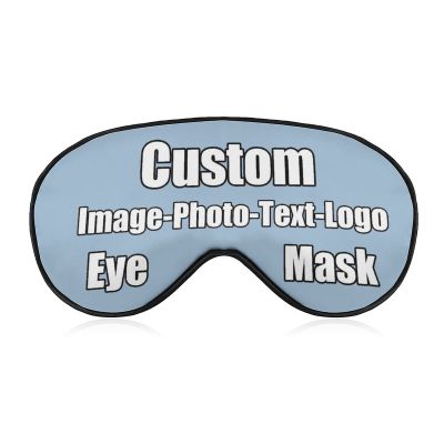 Custom Eye Masks with Picture Funny Soft Nighttime Sleeping Masks Add Picture Logo Or Text for Men,Women and Kids Light Blue
