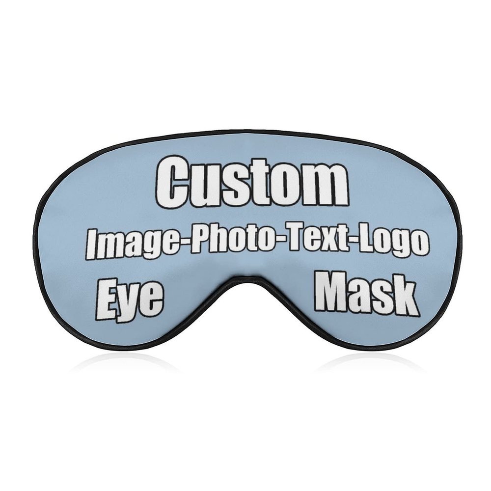 Custom Eye Masks with Picture Funny Soft Nighttime Sleeping Masks Add Picture Logo Or Text for Men,Women and Kids Light Blue