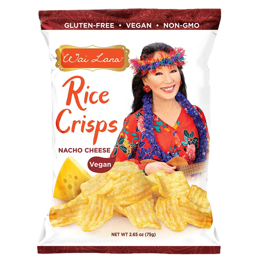 Wai Lana Chips Rice Crisps  Nacho Cheese, Gluten-Free, Vegan, Non-GMO, 2.65 oz (Count of 6)