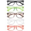 WINTOO Blue Light Glasses for Woman Men | 99% Blue Light Blocking Glasses for Computer Gaming TV Phone Screen Square Frame | Anti Eyestrain & UV Glare Protection - 5 Pair view 1