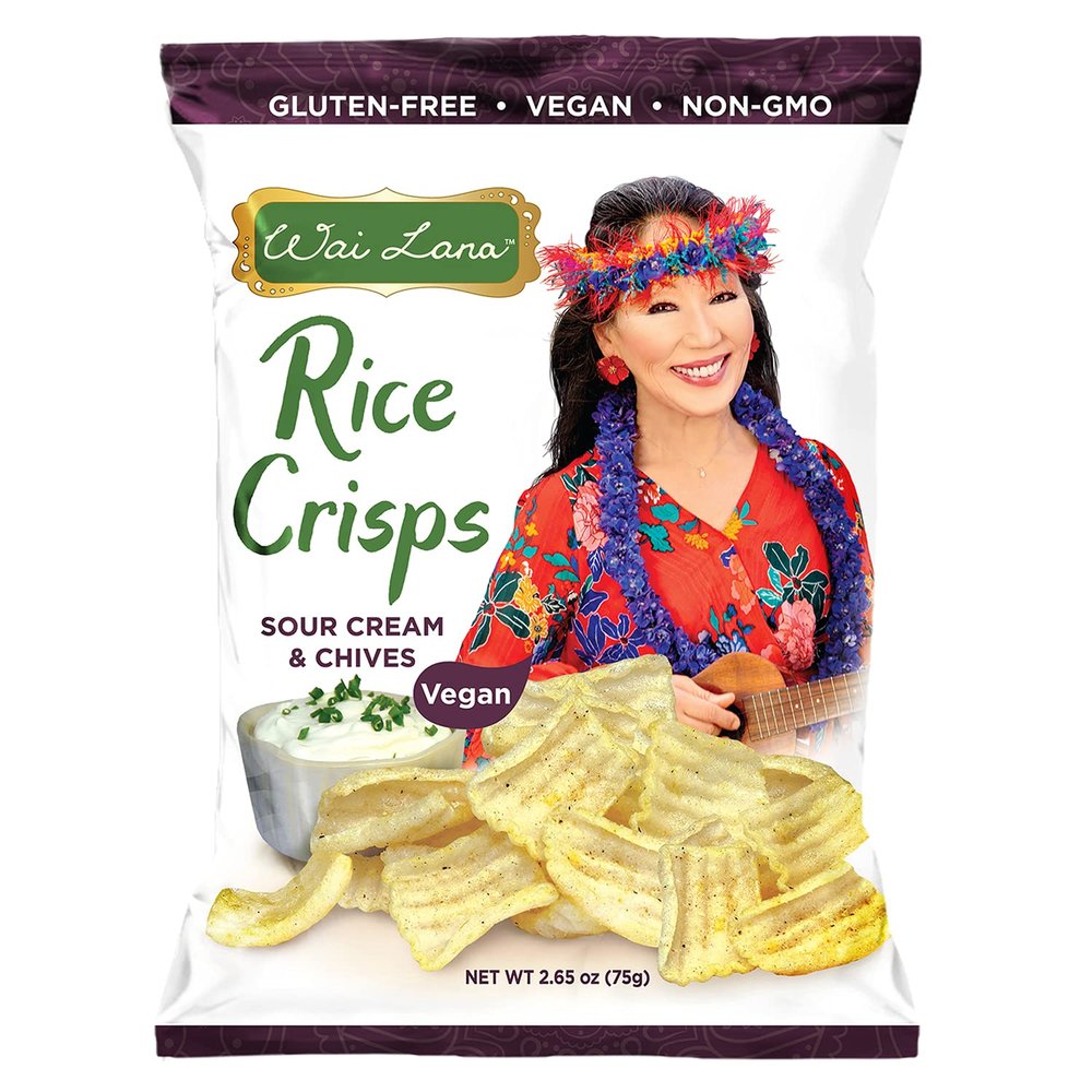 Wai Lana Chips Rice Crisps  Sour Cream and Chives, Gluten-Free, Vegan, Non-GMO, 2.65 oz (Count of 6)