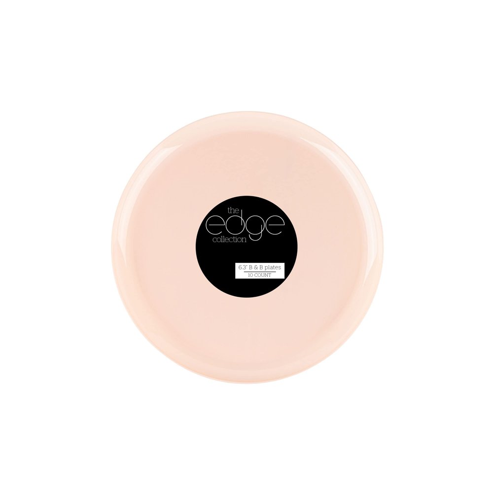 [30 Pack 6.3''] Pink Plastic Party Plates Edge Collection Premium heavyweight Elegant Disposable Tableware Dishes