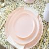 [30 Pack 6.3''] Pink Plastic Party Plates Edge Collection Premium heavyweight Elegant Disposable Tableware Dishes view 2