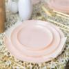 [30 Pack 6.3''] Pink Plastic Party Plates Edge Collection Premium heavyweight Elegant Disposable Tableware Dishes view 3