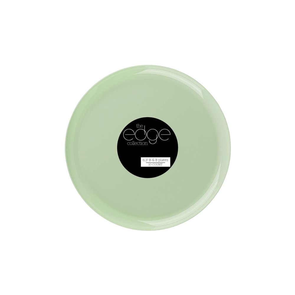 [30 Pack 6.3''] Mint Green Plastic Party Plates Edge Collection Premium heavyweight Elegant Disposable Tableware Dishes