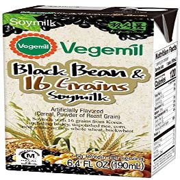 Vegemil Black bean & 16 Grains Soymilk (6.4 fl oz a pack of 16), Nutty taste, Made in Korea