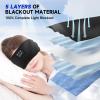 TOPOINT Sleep Mask with Bluetooth Headphones, Breathable Silk Eye Mask for Sleeping Men Women, Bluetooth Sleep Mask Blackout with Speakers, Microphone Handsfree, USB C for Travel Meditation Gifts view 2