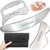COZLOW 3-in-1 Muscle Scraper Tool Set - Skin Scraping Massage Tools for IASTM Therapy - Deep Tissue Gua Sha for Soft Tissue Mobilization, Fascia & Myofascial Release - Stainless Steel Metal Blades view 1