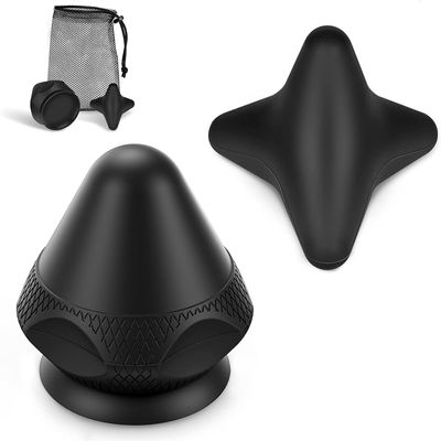 AOT Mountable Massage Ball with Suction Cup, Manual Back Massager Kit for Myofascial Release and Muscle Knot Remover Black