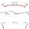 KOOSUFA Rimless Reading Glasses +1.50 Blue Light Blocking Lightweight Eyeglasses Rectangle Frameless Readers for Men Women, 1x Red view 3