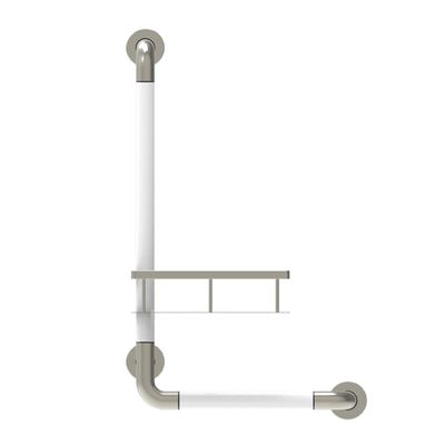 DMBHY Shower Grab Bar and Shelf for Elderly L Shaped Vertical Angle Safety Handle Bath Balance Bar Stainless Steel (Color : White)