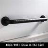 HongLianRiven Bath Handle Towel Rail Bathroom Handrail Towel Rack Safety Grab Bar Fluorescence Glow in The Dark Stainless Steel Handle Black Grab Bar Hand Bar (Color : 48cm) view 2