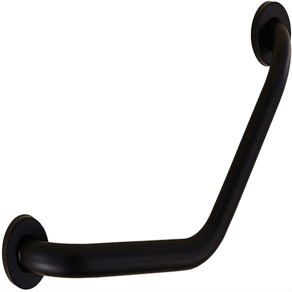 HongLianRiven Bath Handle Towel Rail Bathroom Safety Handle Stainless Steel Old Handrail Matte Black Safety Armrest Towel Rack