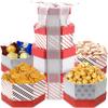 Christmas Tower Box, Party Mix, Gourmet Gift Tower Basket, Gift Basket, Waffle Pretzels, Salted Pistachios, Caramel Corn, Ferroro Rocher view 1
