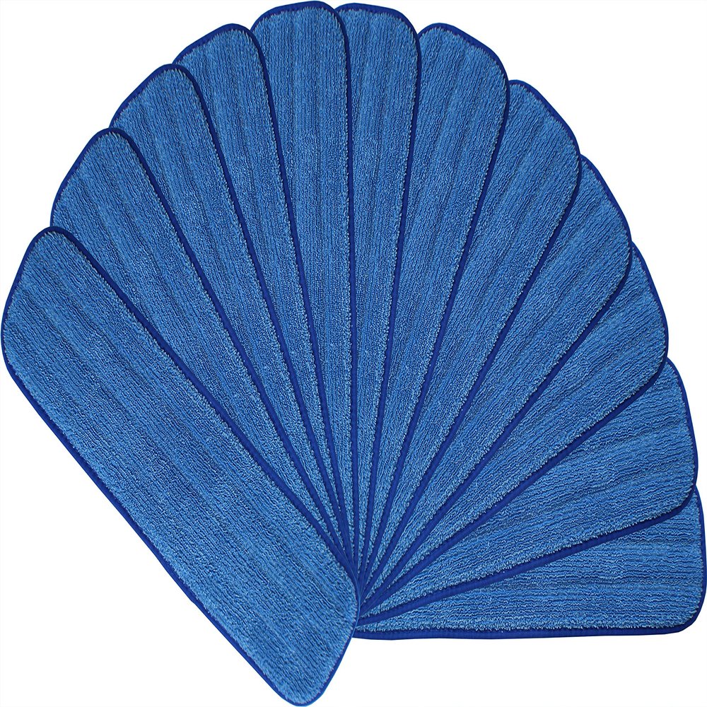 12-Pack of 36" Microfiber Mop Pads - Hook and Loop, Launderable, Wet/Dry
