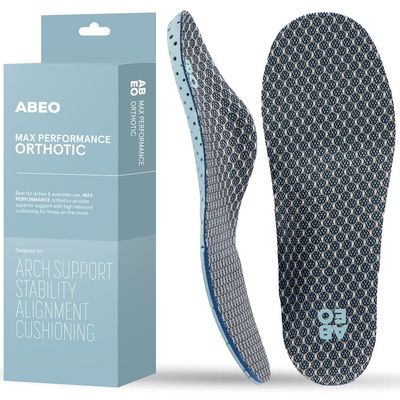 ABEO Neutral Max Insoles for Men | Plantar Fasciitis Relief | Arch Support Inserts | Shoe Insoles Black 14 Medium