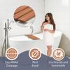 Bathtub Seat for Adults Seniors Disabled Bariatric - Folding Wall Mount Tub Bench/Bathroom Safety Assist/Supports 250 lbs/304 Stainless Steel (Wood, 32 x 15) view 3