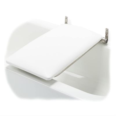 Bathtub Seat for Seniors & Adults - Padded / Folding Wall Mount Bench / Bathroom Safety Assist / 304 Stainless Steel / Marine Grade Vinyl / 32" x 15"