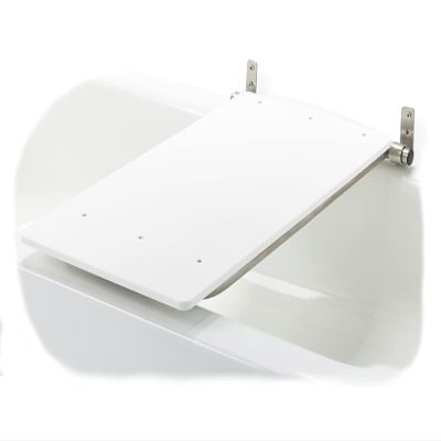 Bathtub Seat for Seniors & Adults - Folding Wall Mount Bench / ADA Bathroom Safety Assist / 304 Stainless Steel / HDP High-Density Polymer / 32" x 15"