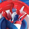 Nicole Home Collection Plastic Combo Box | Red/White/Blue | Pack of 240 Cutlery view 3