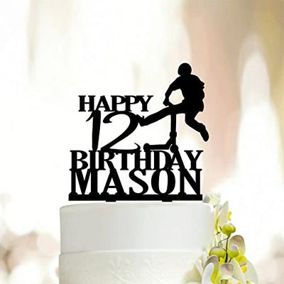 Scooter Birthday Cake Topper With Name and Age, Birthday Cake Topper, Push Scooter Cake Topper, Electric scooter topper,Extreme Scooter