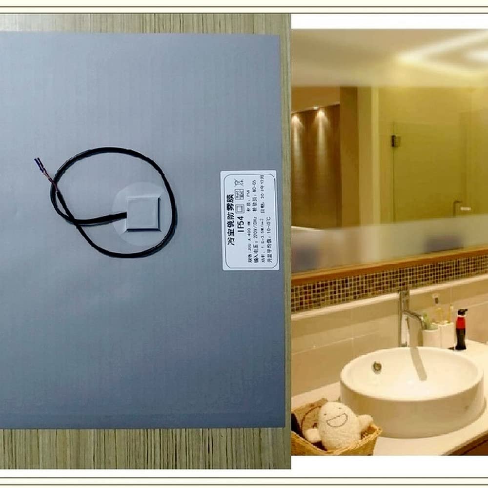 BESTHOMEOK Bathroom Shower Mirror Heated Pad Anti Fog Window Clear Electronic Heating Film (15.8" x 23.6")
