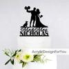 Bodybuilder Wedding Cake Topper | Custom Fitness Cake Topper | Couple Cake Topper | Gym Weight lifting Cake Topper view 1