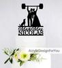 Custom Fitness Cake Topper | Couple Wedding Cake Topper | Weight lifting Groom and Bride | Gym Cake Topper view 1