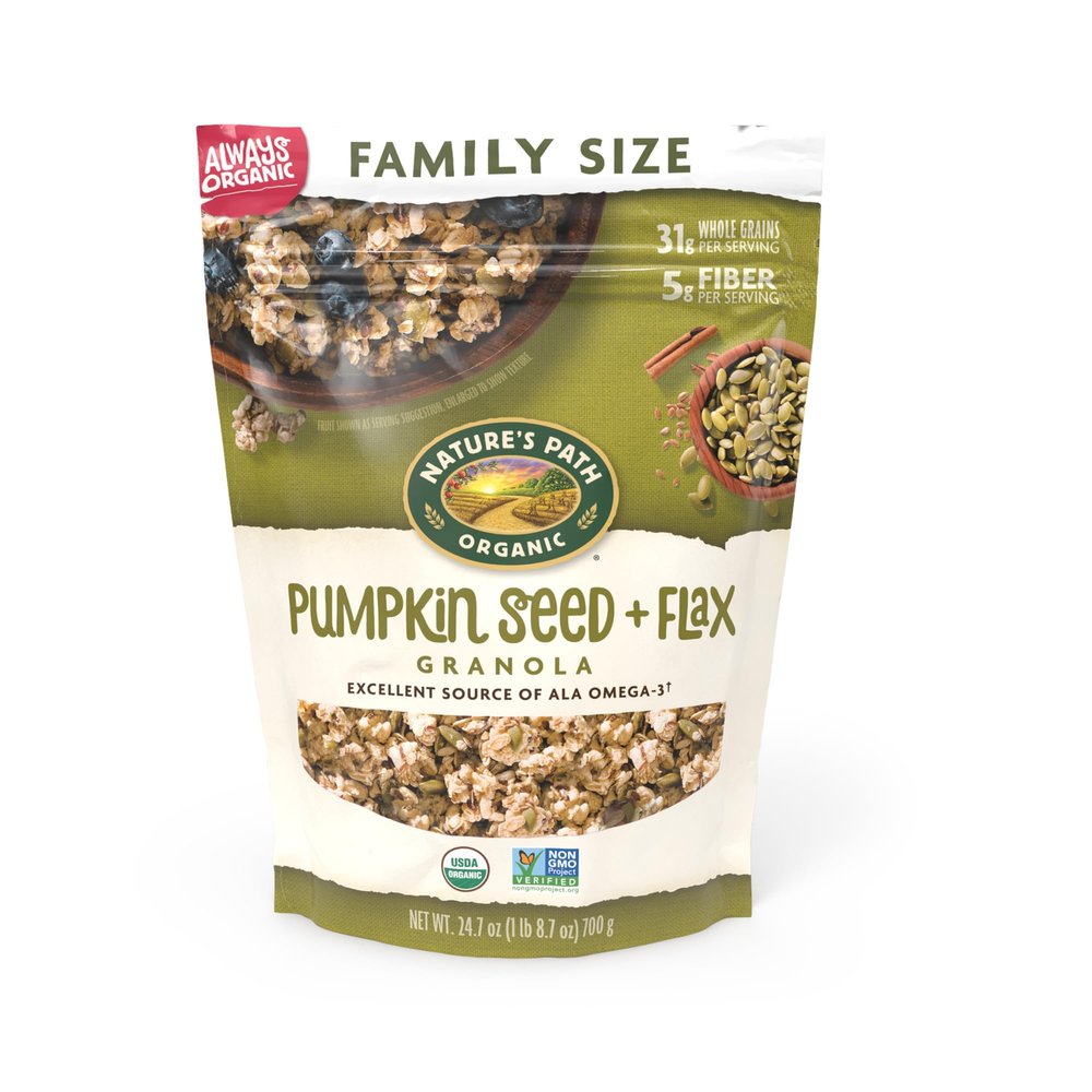 Nature's Path Organic Pumpkin Seed + Flax Granola, 24.7 oz (Pack of 6), Non-GMO