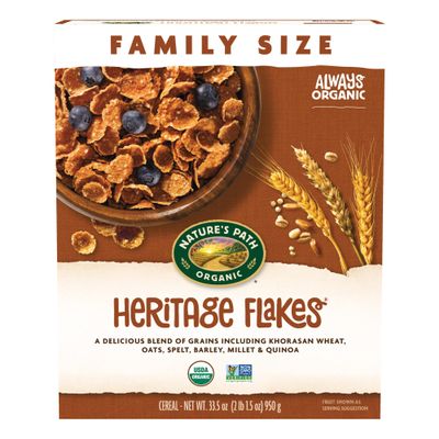 Nature's Path Organic Heritage Flakes Cereal, 33.5 oz (Pack of 1), Non-GMO