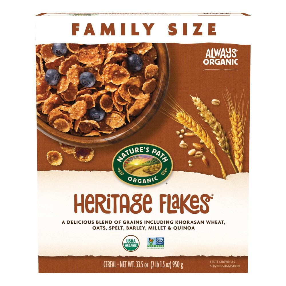 Nature's Path Organic Heritage Flakes Cereal, 33.5 oz (Pack of 1), Non-GMO