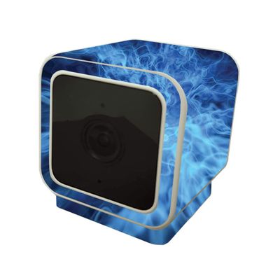MightySkins Skin Compatible with Wyze Cam V3 - Blue Mystic Flames | Protective, Durable, and Unique Vinyl Decal wrap Cover | Easy to Apply and Change Styles | Made in The USA