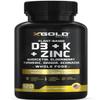 Vitamin D, K2, K1, Zinc, Quercetin, Elderberry, Turmeric, Ginger & Echinacea Whole Food Supplement 8 in 1- D3 5000 IU Plant-Based from Lichen, Vitamin K (K2 MK7, MK4, K1), D3 K2 Vitamins -120 Capsules view 1