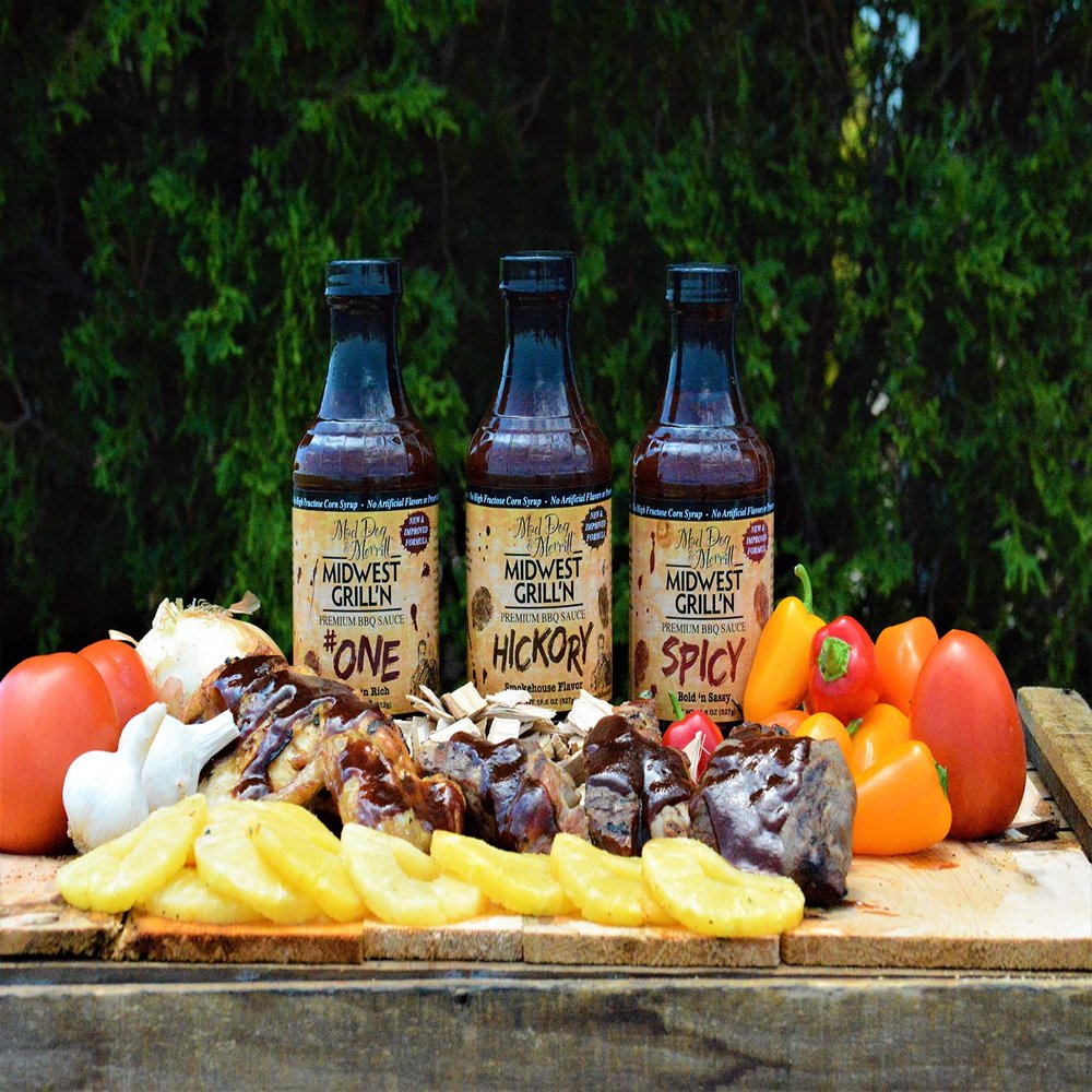 Mad Dog & Merrill Premium BBQ Sauces (3 pack) - # One Sweet & Rich, Hickory Smokehouse Flavor, Spicy Bold 'n Sassy