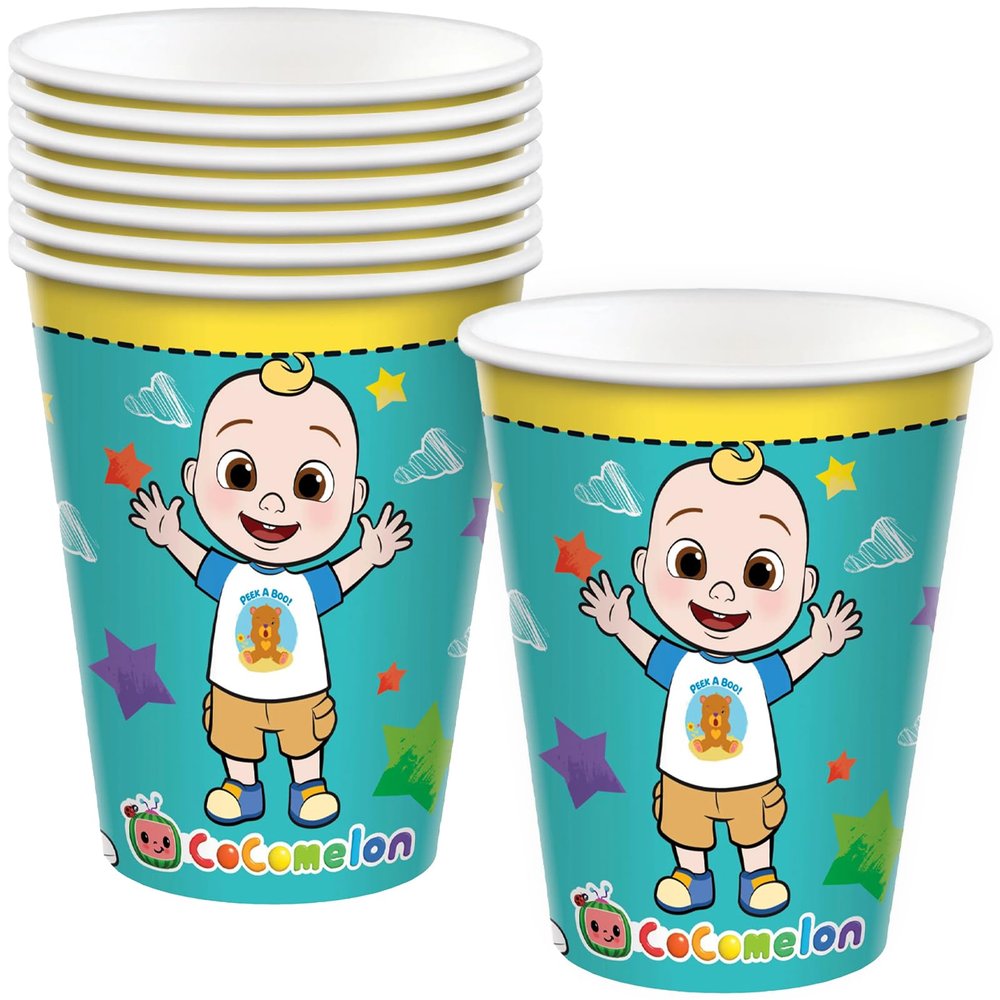 amscan Green Cocomelon Paper Party Cups - 9 oz. | Pack of 8