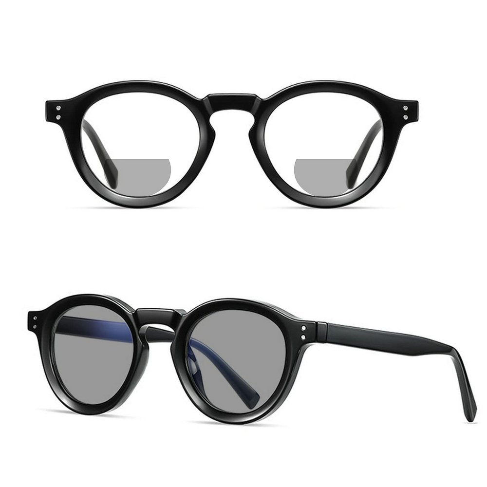 Transition Sunglasses Photochromic Bifocal Reading Glasses For Women men Super cute Oval Presbyopia Readers Outdoor (375 magnification, black)