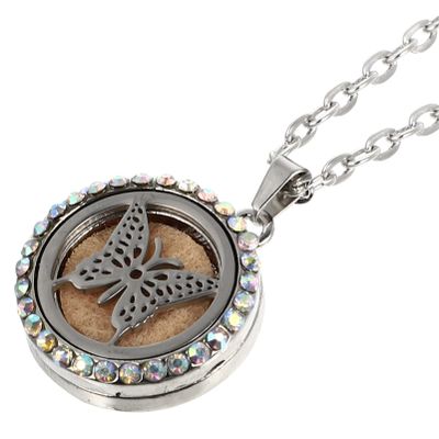 2 Pcs Aromatherapy Necklace Essential Oil Locket Chain Necklace Pendant Women Choker Aromatherapy Locket Chain Pretty Choker Fashion Jewelry Dressy Collocation Fashionable Pendant