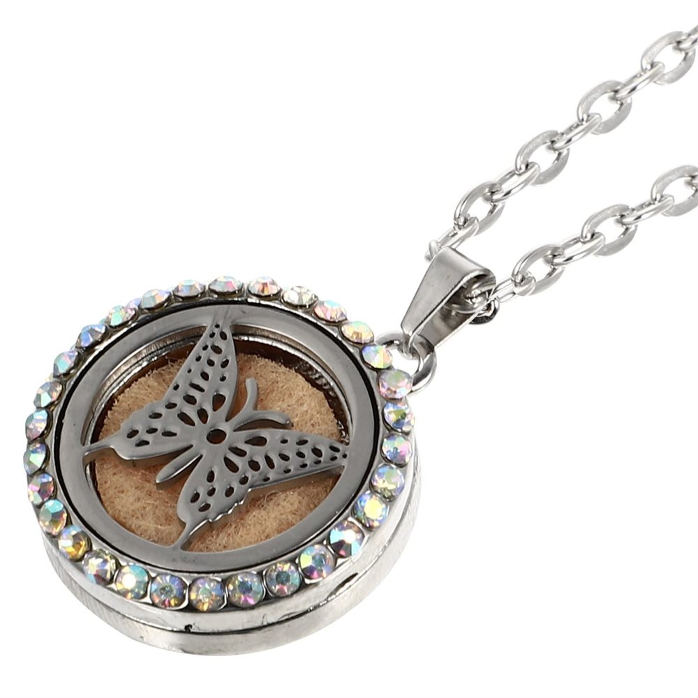 2 Pcs Aromatherapy Necklace Essential Oil Locket Chain Necklace Pendant Women Choker Aromatherapy Locket Chain Pretty Choker Fashion Jewelry Dressy Collocation Fashionable Pendant