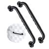 2 Pack 16 Inch Black Shower Grab Bar w/Anti Slip Rubber Grip,ZUEXT Stainless Steel Bath Grab Bar,Bathroom Balance Bar,Wall Mount Safety Handrail Support,Handicap Injury Elderly Senior Assist Handle view 1